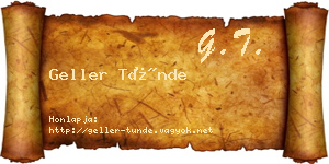 Geller Tünde névjegykártya